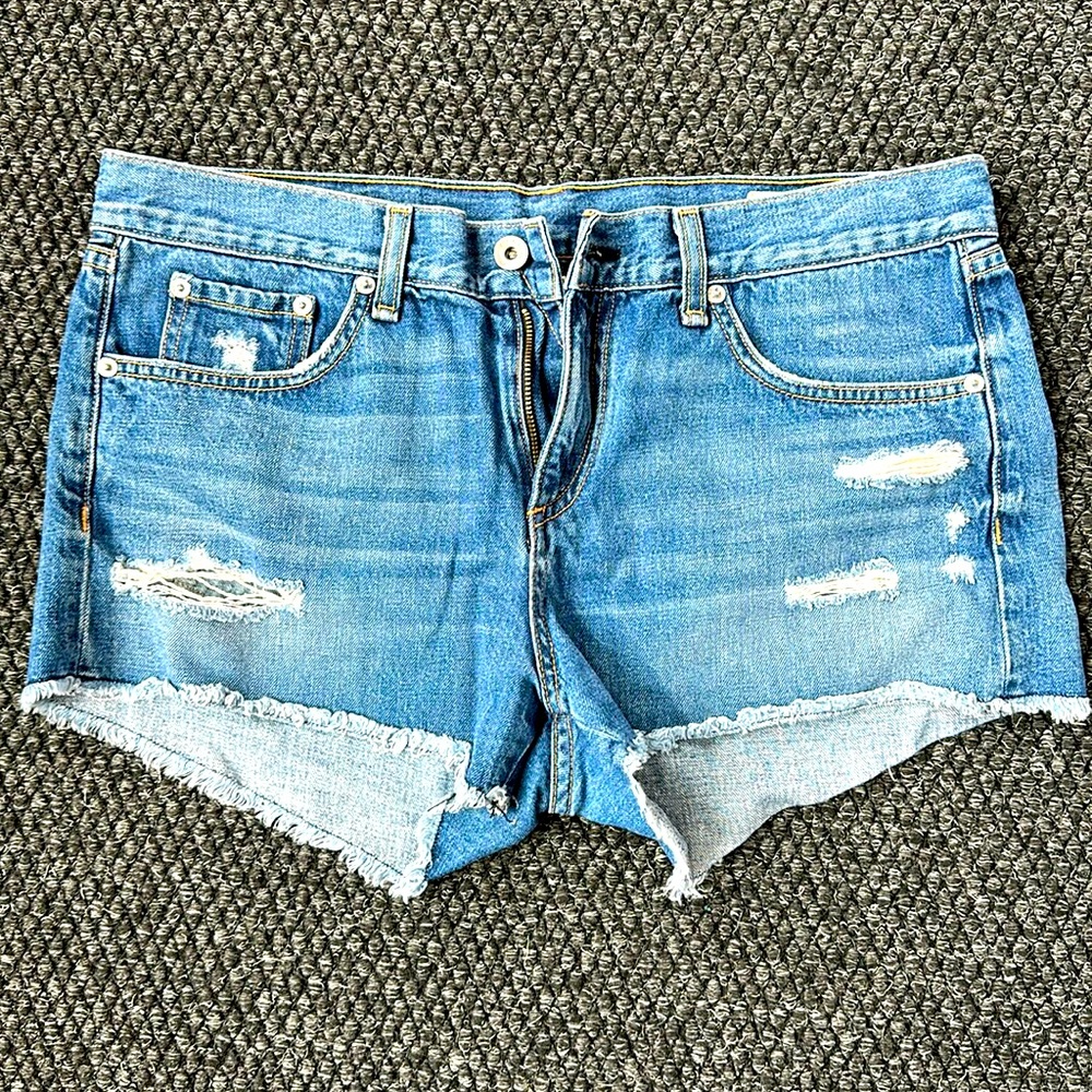 Rag & Bone denim cutoff shorts.